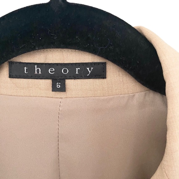 new Theory ✧ Lightweight Stretch Wool Blazer Jacket ✧ Neutral Sand ✧ Size 6 - Picture 6 of 13